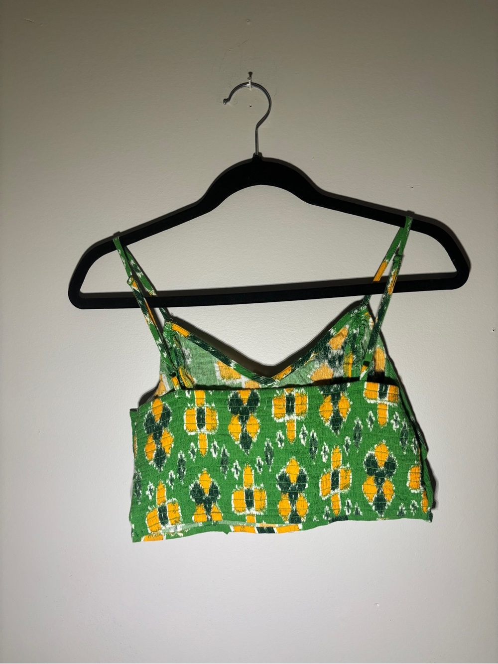aerie Green Floral Tie-Front Camisole with Yellow Accents - Picture 2 of 3